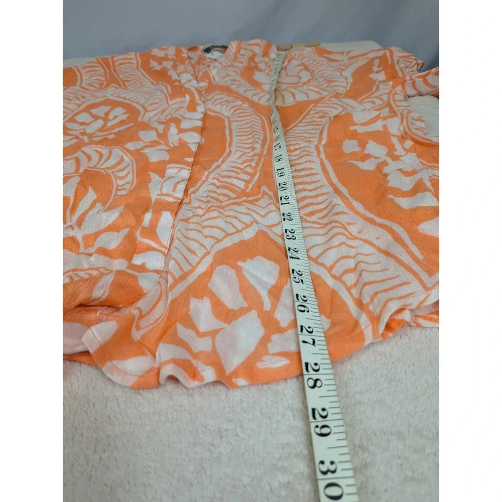 Natural Reflections Kimono Womens OSFM Orange White Sea Scrolls Swim Cover Up NW